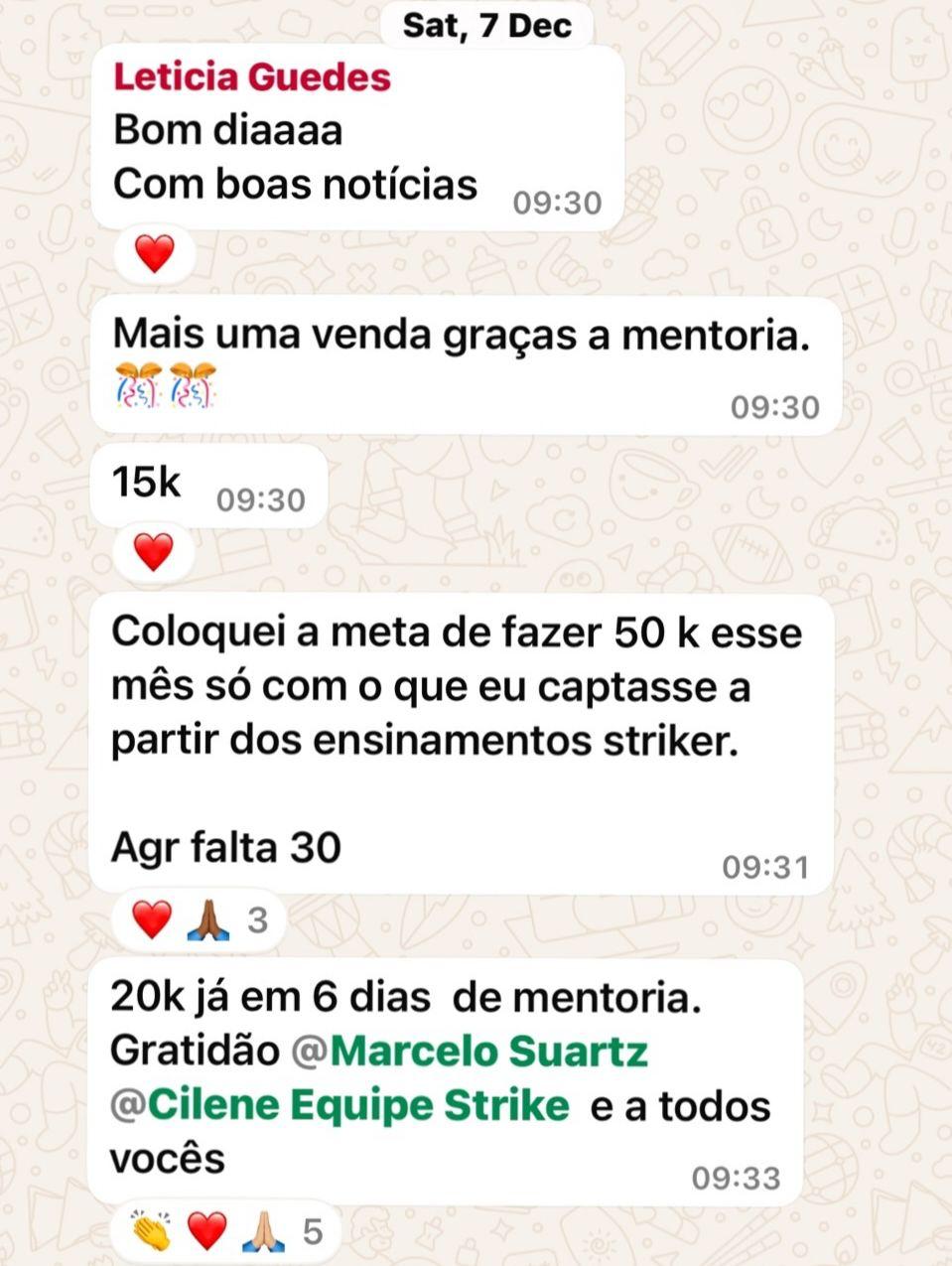 Depoimento de aluno 3 do Método Strike