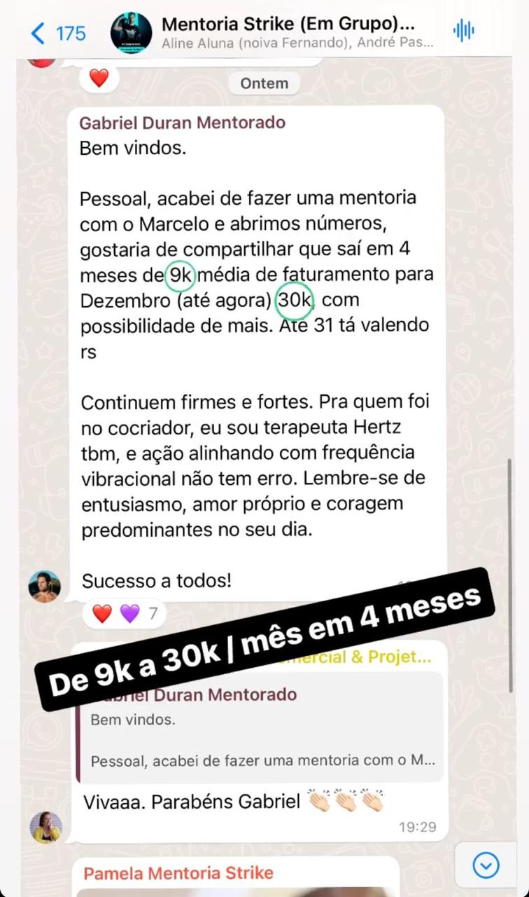 Depoimento de aluno 2 do Método Strike